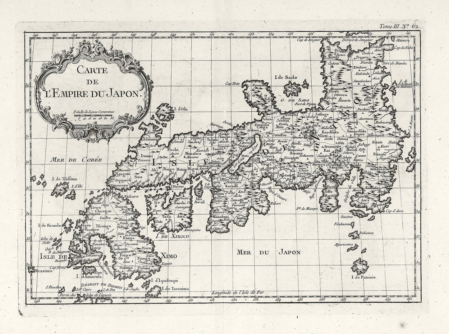 Asia: Japan: Bellin - Carte de L'Empire du Japon - 1764 - The Map Chest