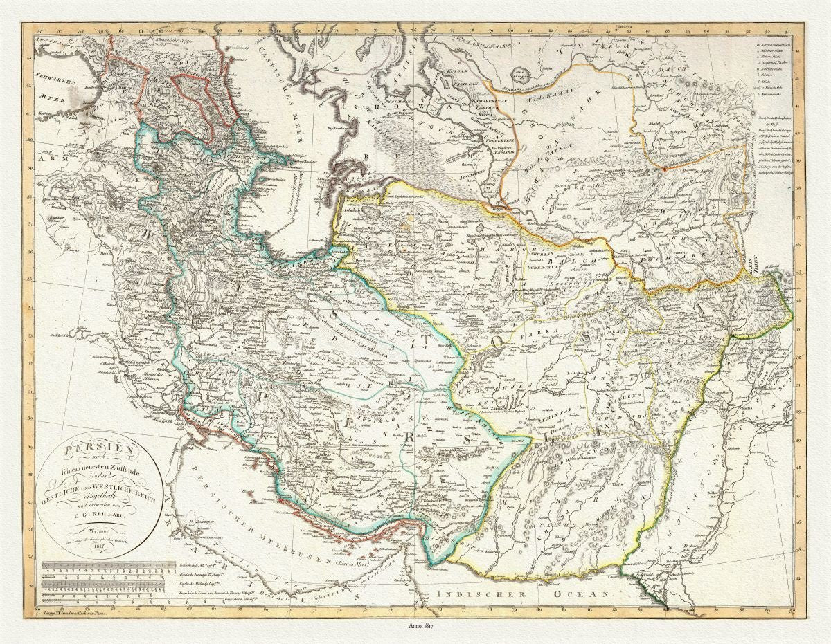 Asia Minor: Persia, 1817, Gaspari et Wieland auths. - The Map Chest