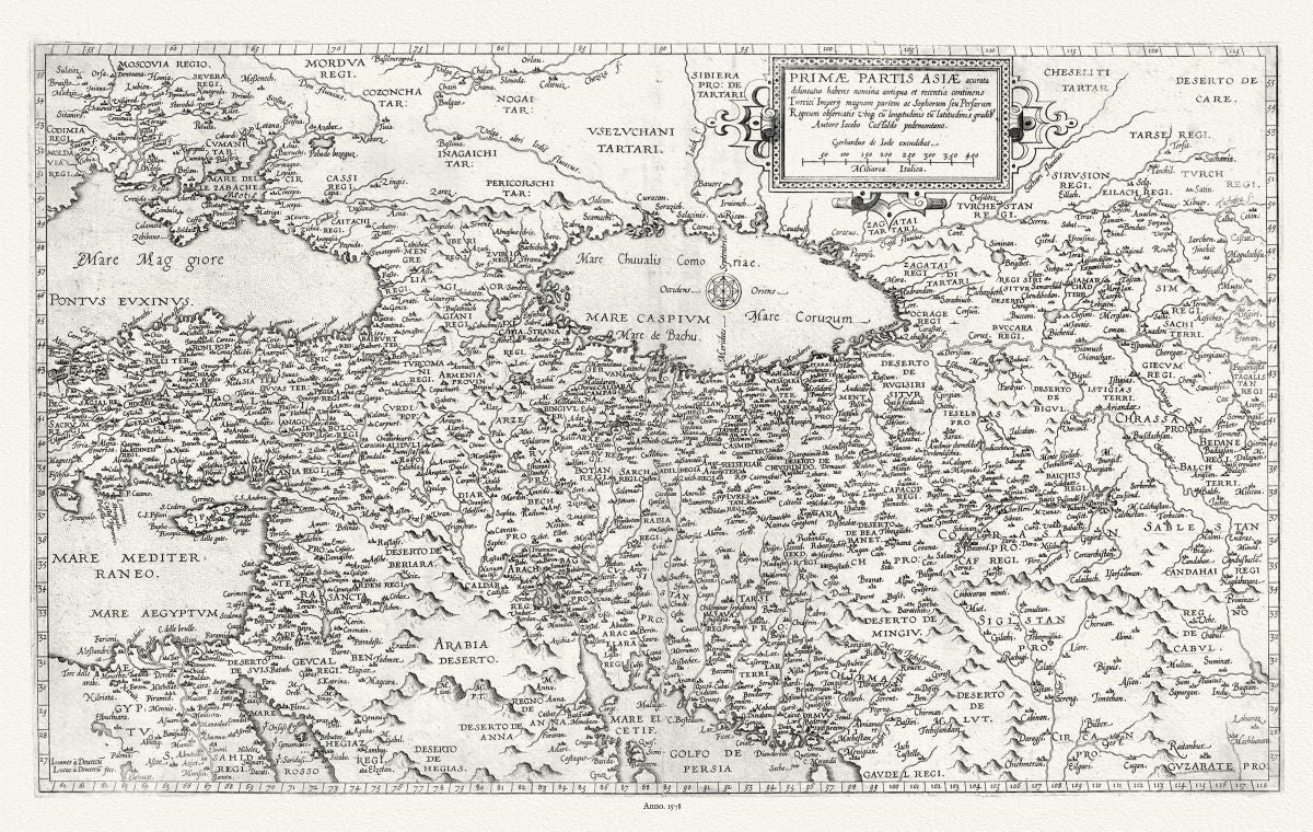 Asia Minor, Primae Partis Asiae accurata delineatio, 1578, Cornelis de Jode auth. - The Map Chest