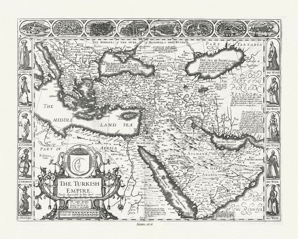 Asia Minor: Turkish Empire,1676, Speed authore - The Map Chest