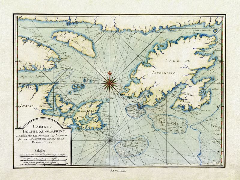 Atlantic Canada: Bellin, Carte du Golphe de Saint - Laurent, 1744 - The Map Chest