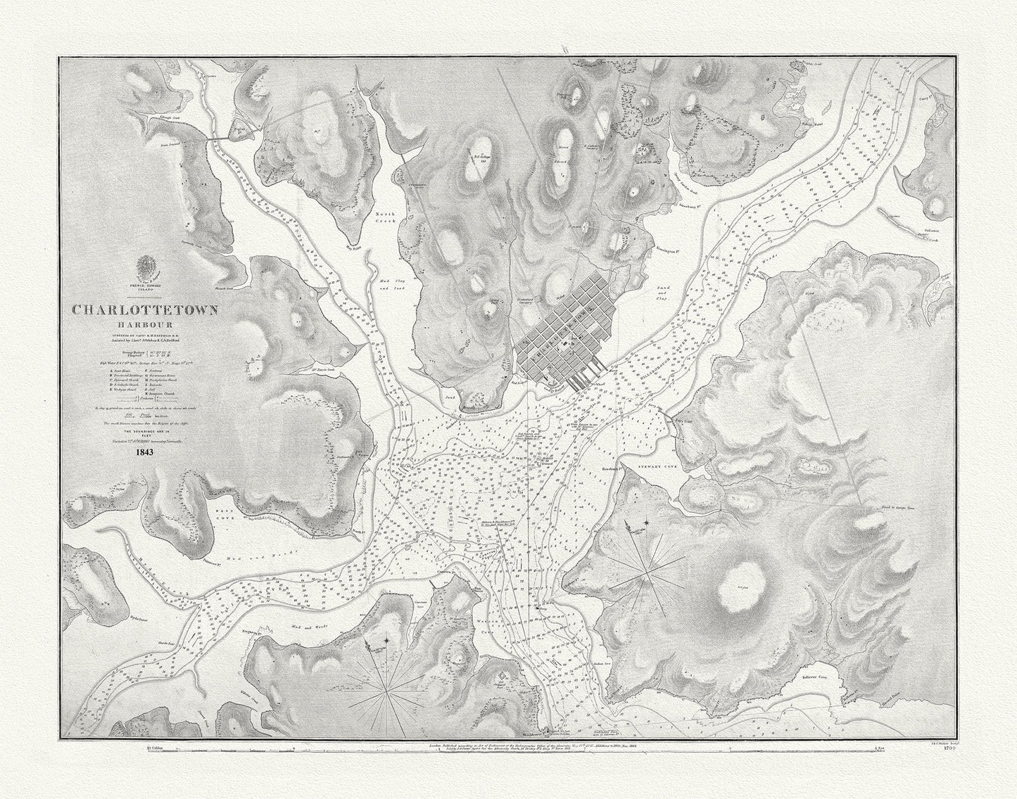 Atlantic Canada: Nautical Chart, Prince Edward Island, Charlottetown Harbour, 1861 - The Map Chest