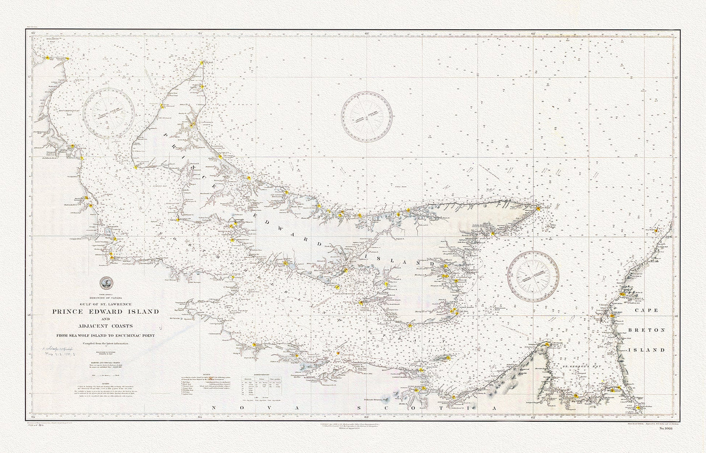 Atlantic Canada: North America, Dominion of Canada, Gulf of St. Lawrence, Prince Edward Island and adjacent coasts, from Sea Wolf Island to Escuminac Point, 1889 - The Map Chest
