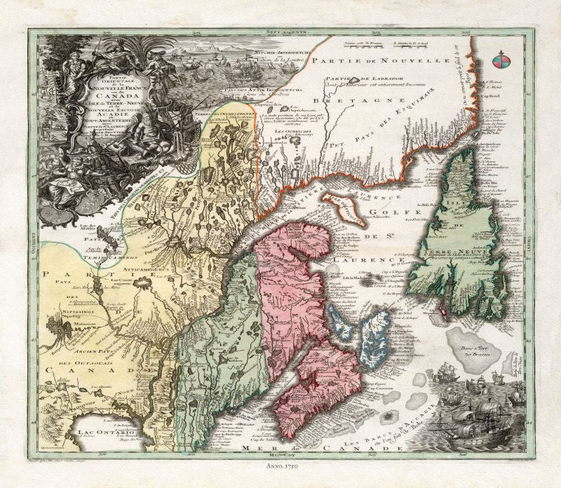 Atlantic Canada: Seutter, Canada, 1750 - The Map Chest