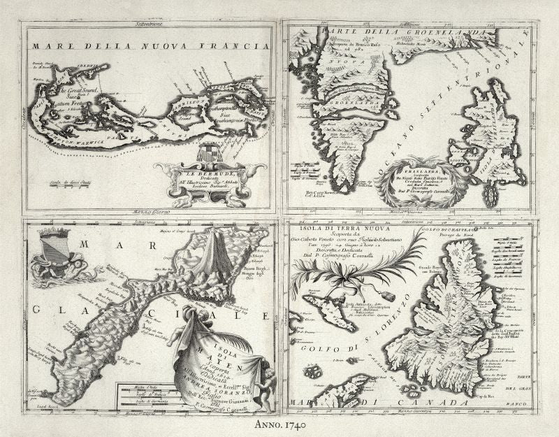 Atlantic Canada: Seutter, Islands of The Atlantic Ociean, 1740 - The Map Chest