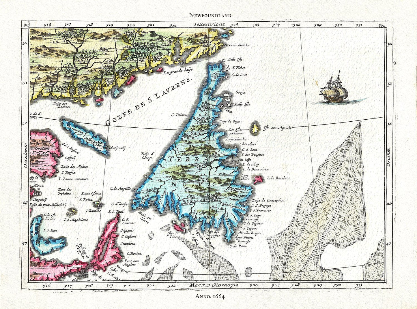 Blaue, Newfoundland, 1664 - The Map Chest
