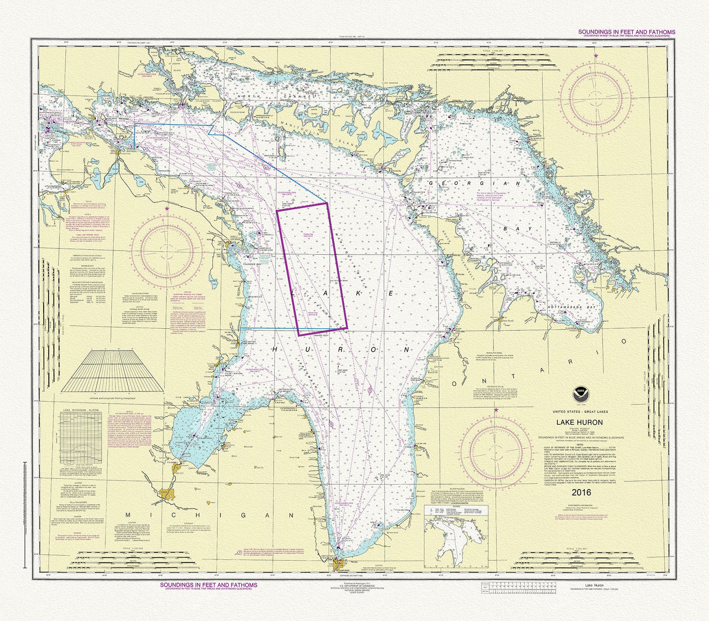 Canada: Great Lakes: Georgian Bay: Chart of Lake Huron, 2016 - The Map Chest