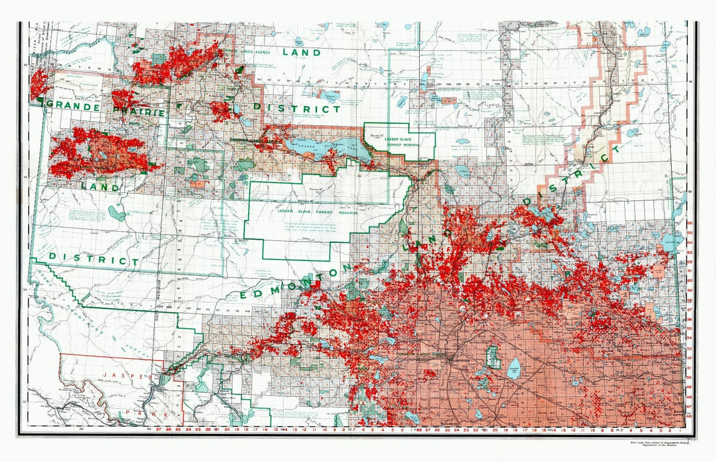 Canada North and West: Northern Alberta, map showing disposition of lands, 1918 South Sheet - The Map Chest