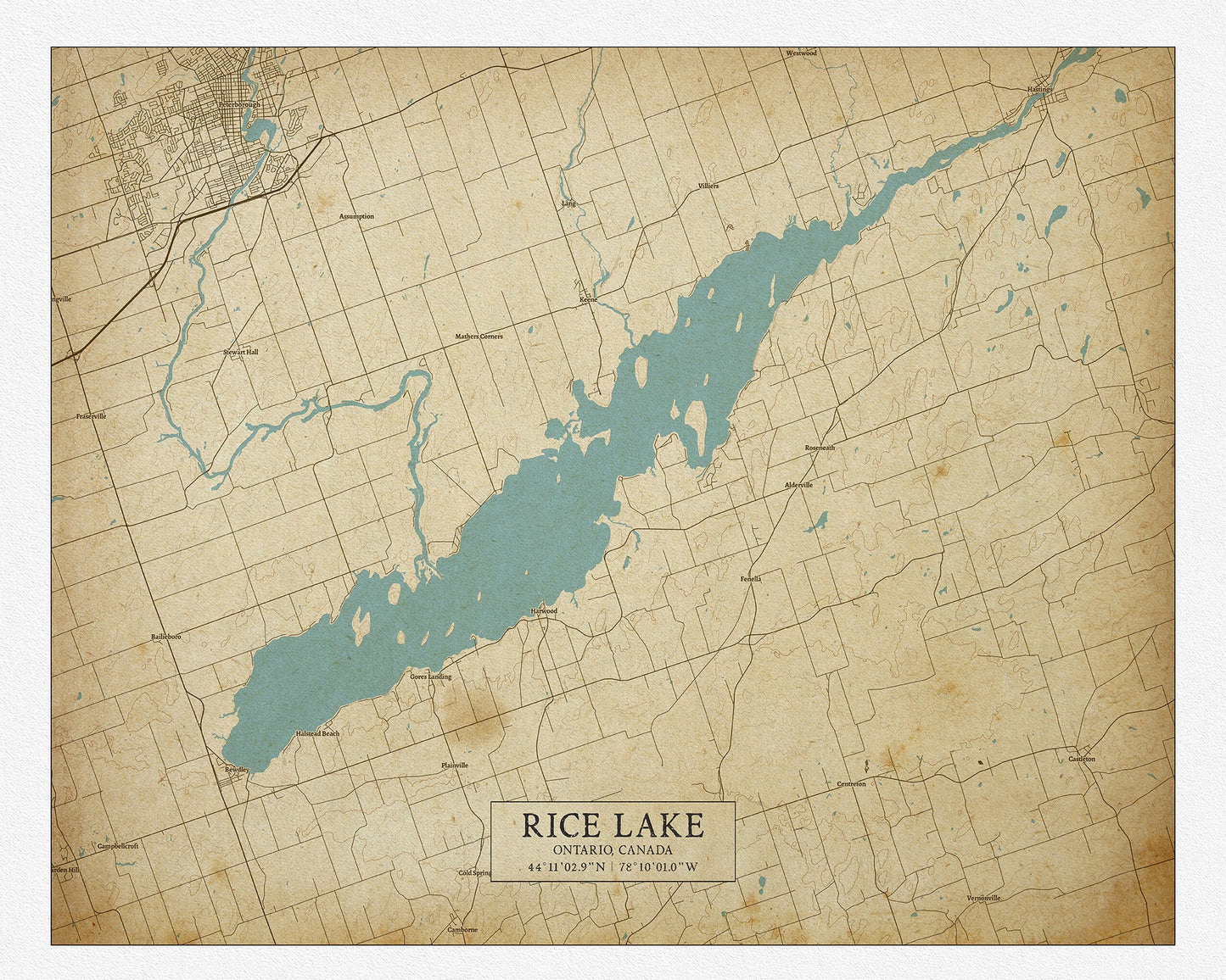 Canada: Ontario: Kawartha Lakes: Rice Lake, - The Map Chest