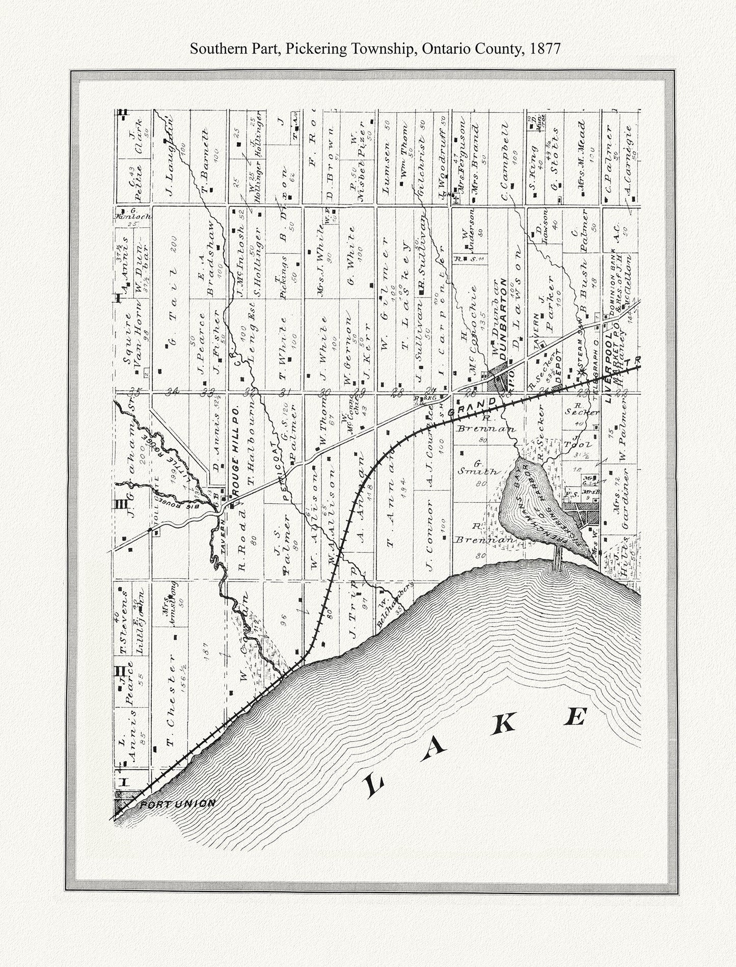 Canada: Ontario: Southern Part, Pickering Township, Ontario County, 1877 - The Map Chest