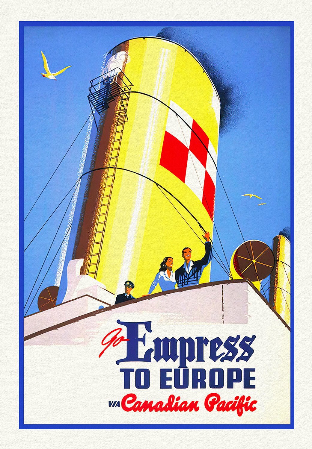 Canada: Posters: Travel: Ship, Cruise: Go Empress to Europe via Canadian Pacific - The Map Chest
