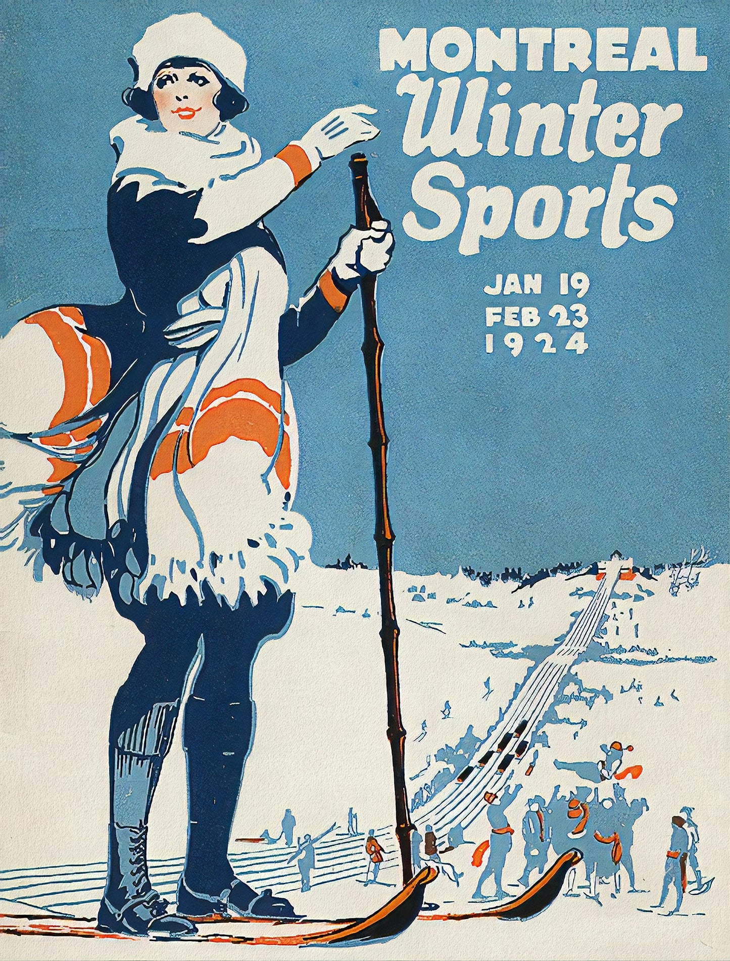 Canada: Posters: Travel: Ski, Skiing: Montreal Winter Sports, 1924 - The Map Chest