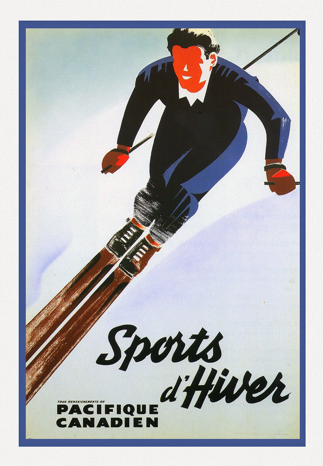 Canada: Posters: Travel: Ski, Skiing: Sports d'Hiver, Pacifique Canadien, 1947 - The Map Chest