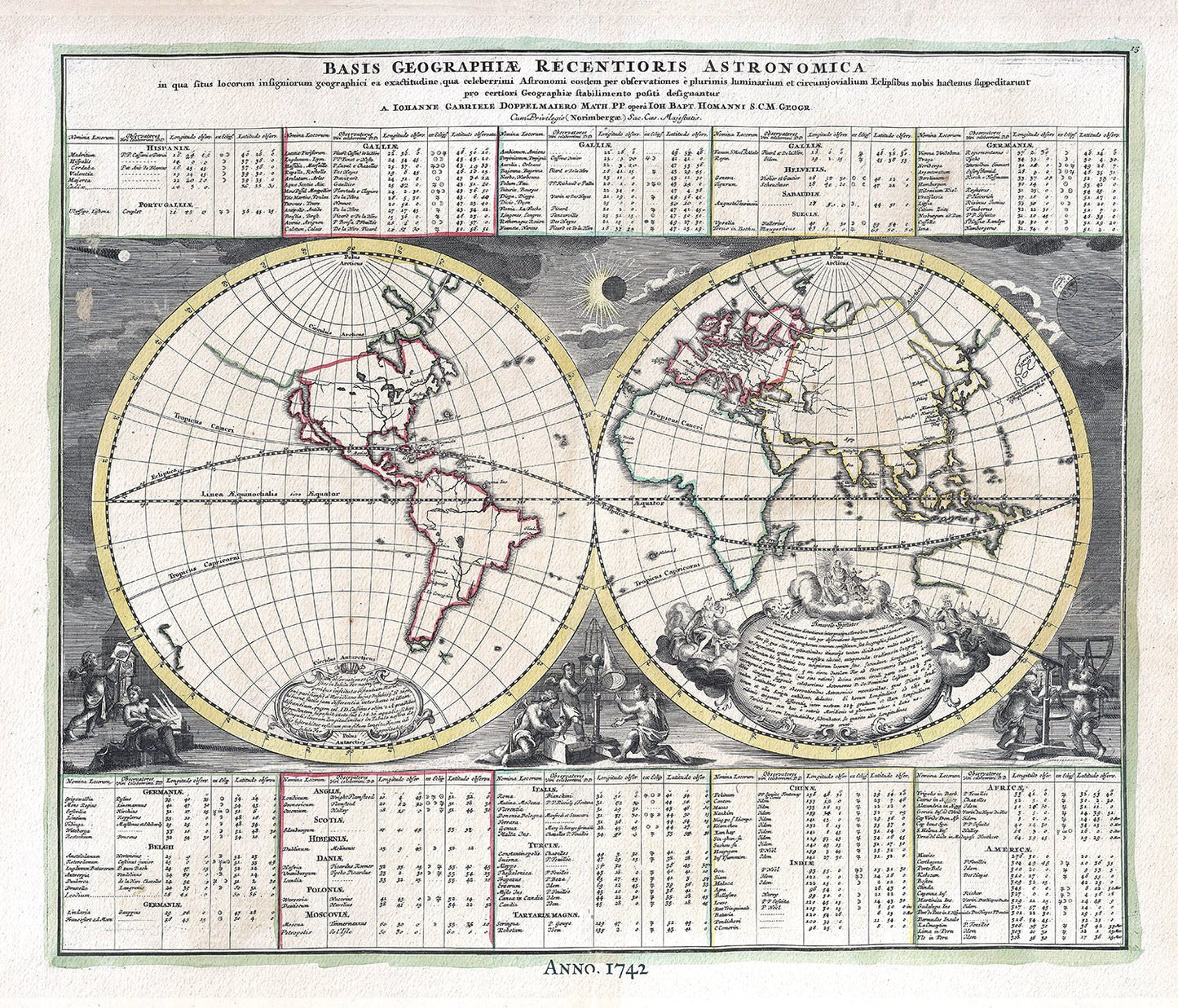 Celestial: Basis Geographiae Recentioris Astronomia, 1742, Doppelmayr auth. - The Map Chest