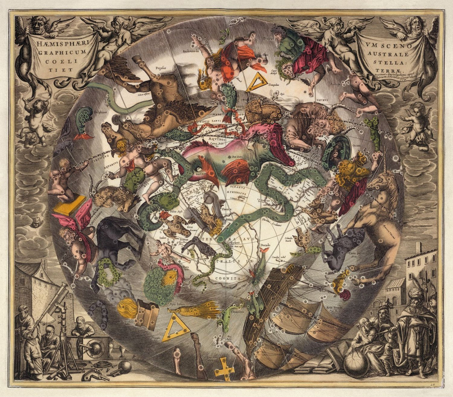 Celestial: Cellarius, Harmoni Macrocosmica XXXIII, 1660 - The Map Chest