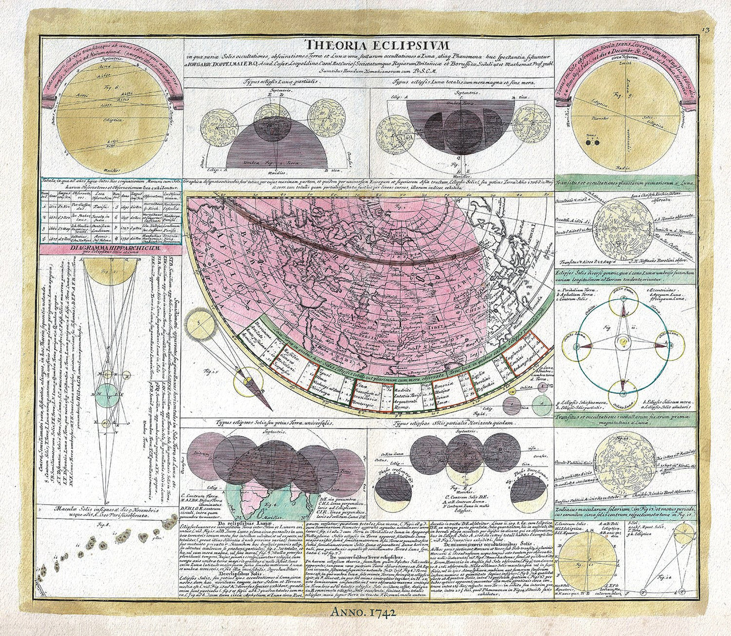 Celestial: Theoria Eclipsium,1742, Doppelmayr auth. - The Map Chest