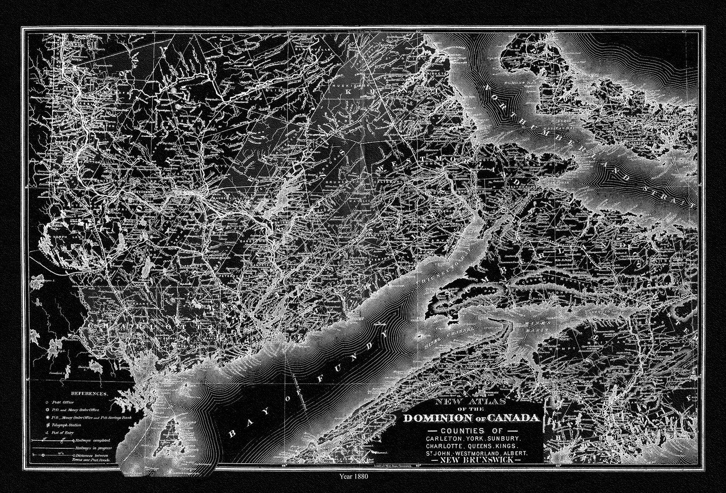 Dominion of Canada around the Bay of Fundy, 1880 Ver.BWI - The Map Chest
