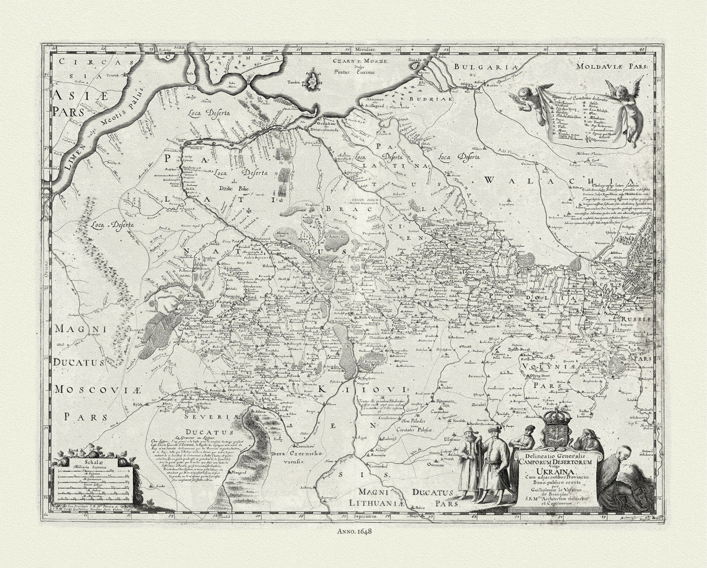 Europe: East: Ukraine: Hondius - Beauplan, Delineatio generalis Camporum Desertorum vulgo Ukraina cum adjacentibus provinciis, 1648 - The Map Chest