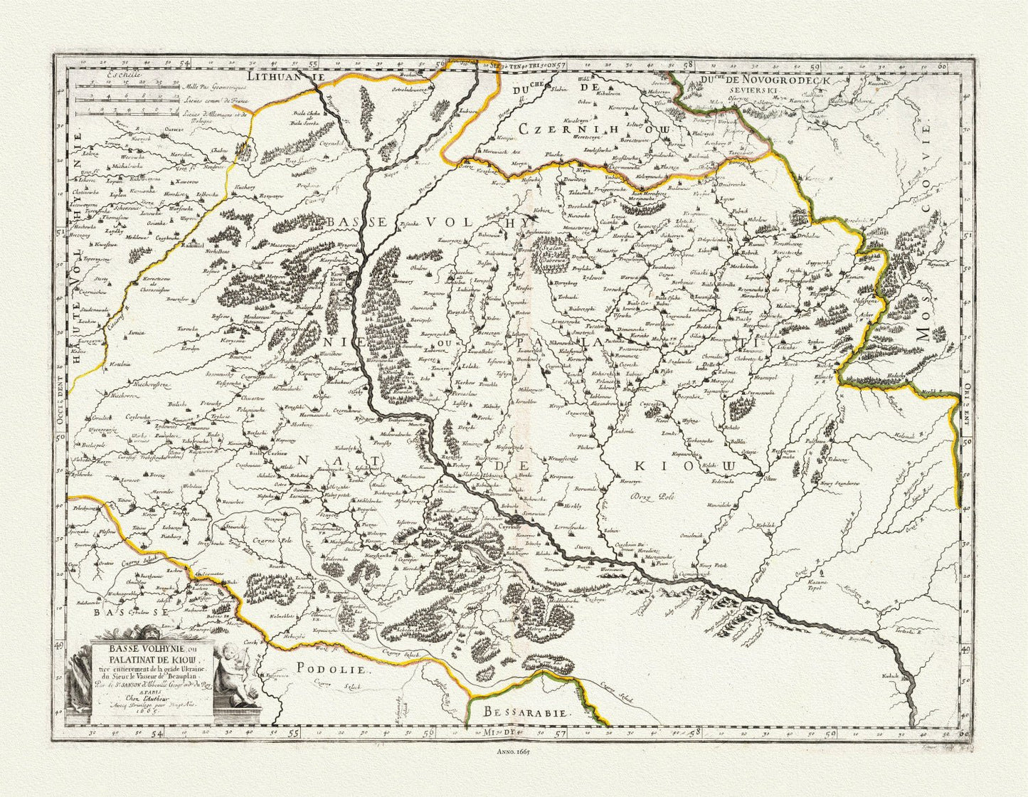 Europe: East: Ukraine: Sanson, Lower Volyn, Ukraine, 1665 - The Map Chest