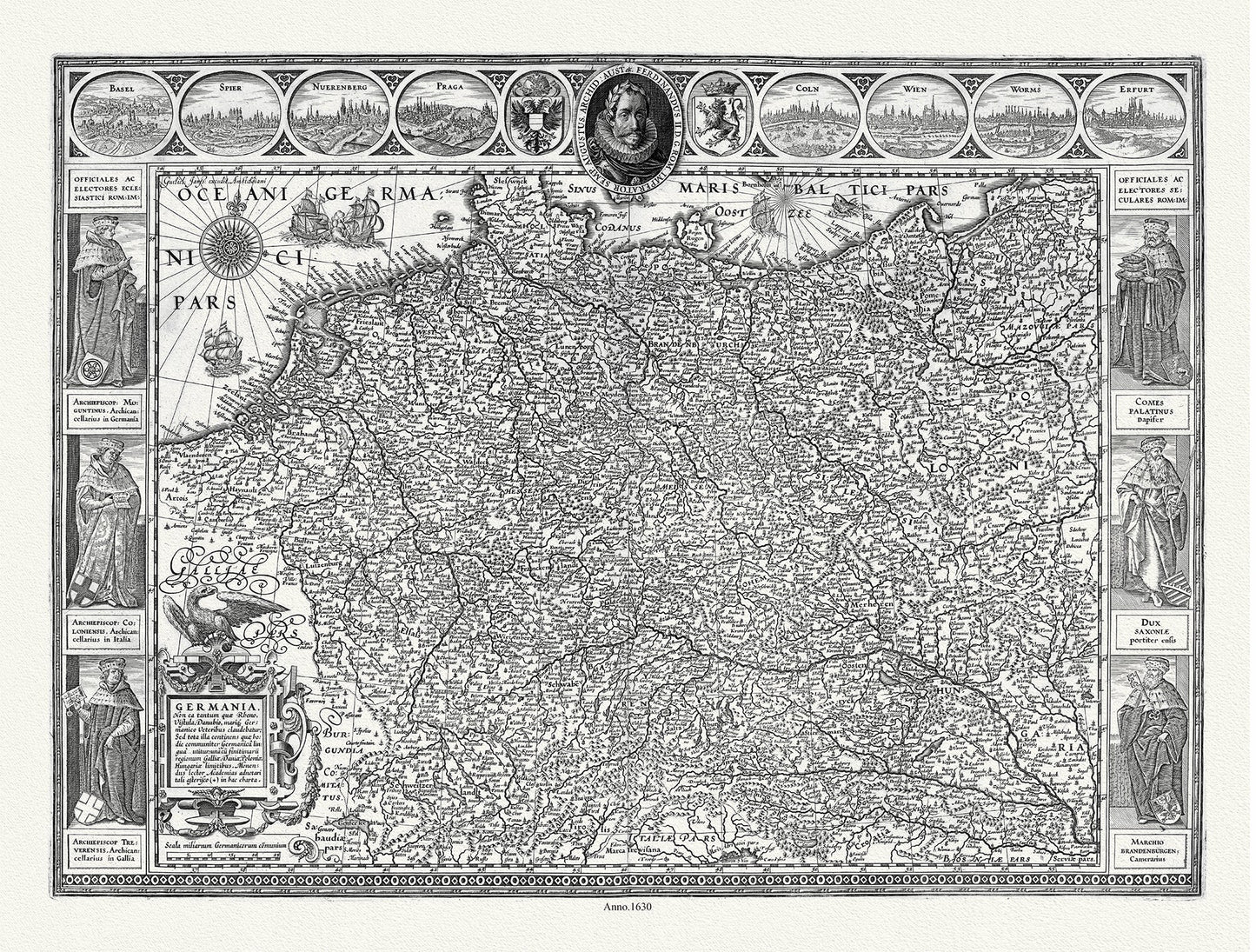 Europe: Germany: Germania, 1630, Blaeu auth. - The Map Chest