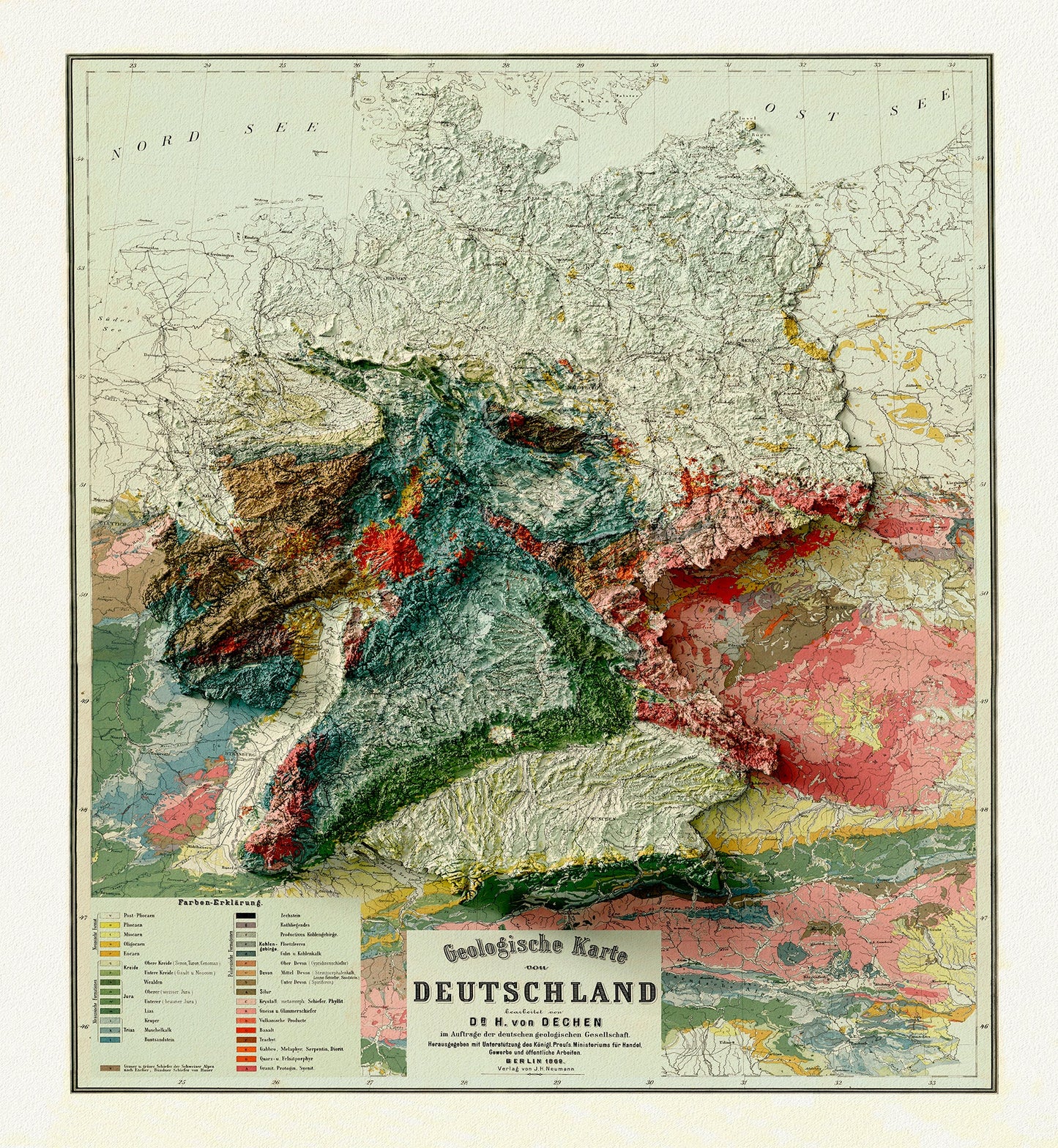 Europe: Germany: Germany, A map in High Relief - The Map Chest
