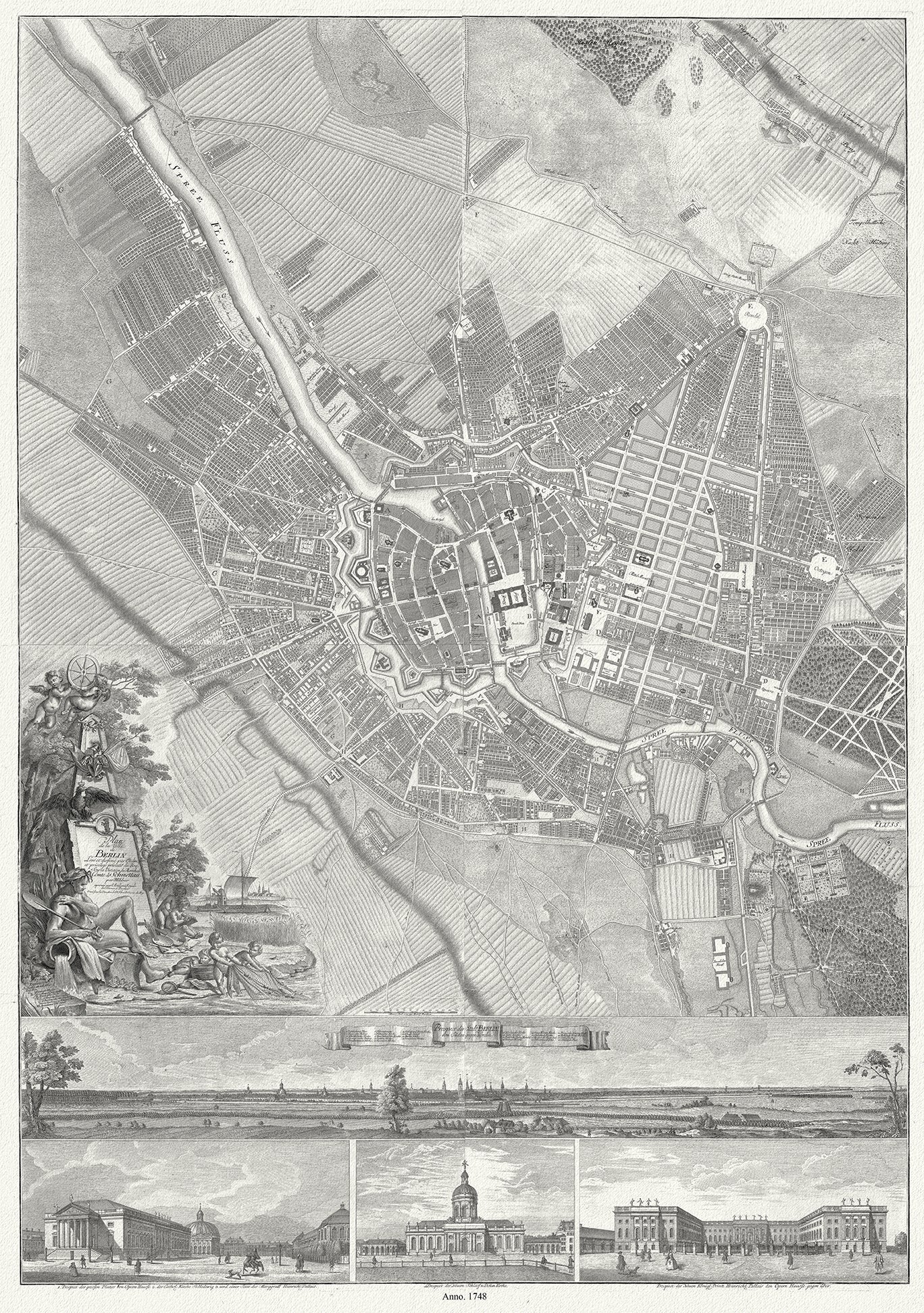 Europe: Germany: Plan of Berlin, 1748 - Plan de la ville de Berlin, 1748 - The Map Chest