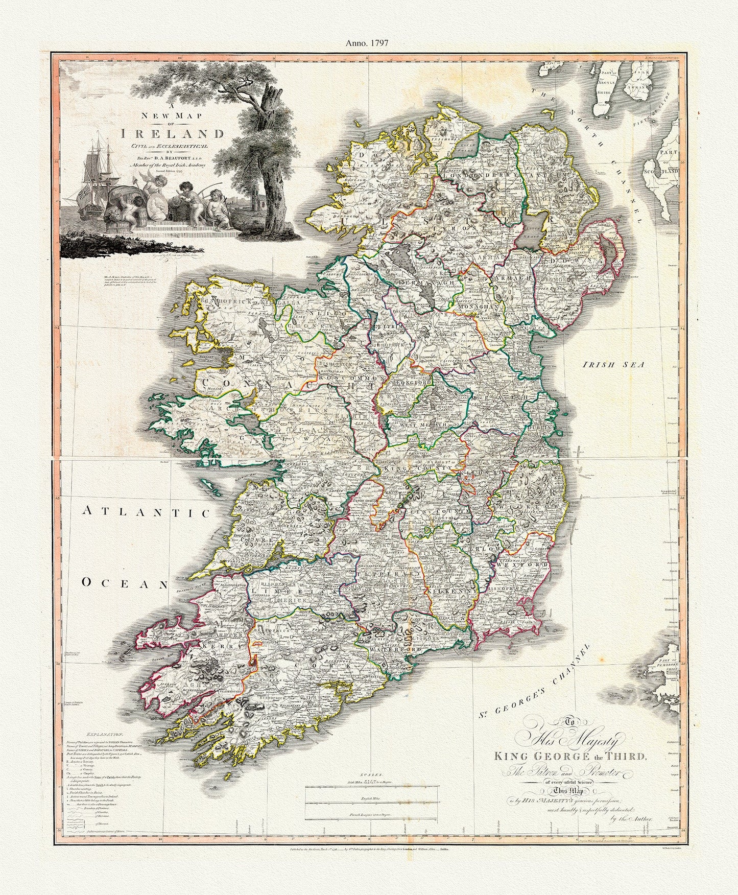 Europe: Ireland: Beaufort, Memoir of a map of Ireland, 1797 - The Map Chest