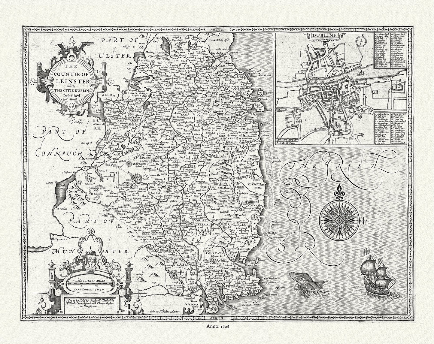 Europe: Ireland. Countie of Leinster, 1626, Speed authore - The Map Chest