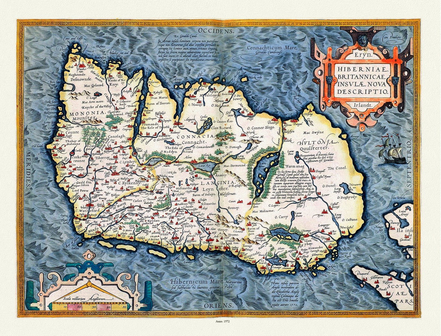 Europe: Ireland: Ortelius, Hiberniae Britannicae Insulae Nova Descriptio, 1572 - The Map Chest