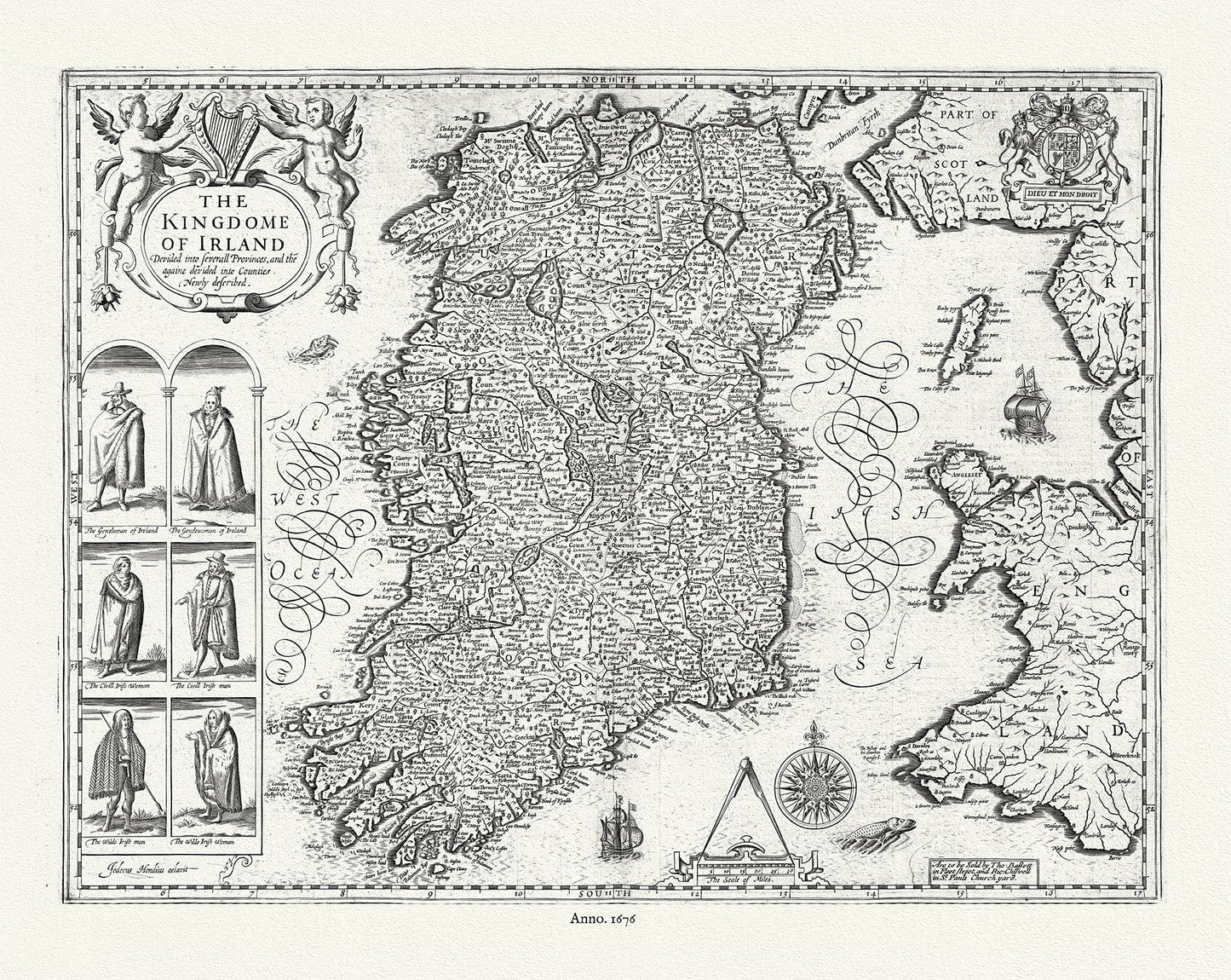 Europe: Irland. The Kindome,1676, Speed authore - The Map Chest