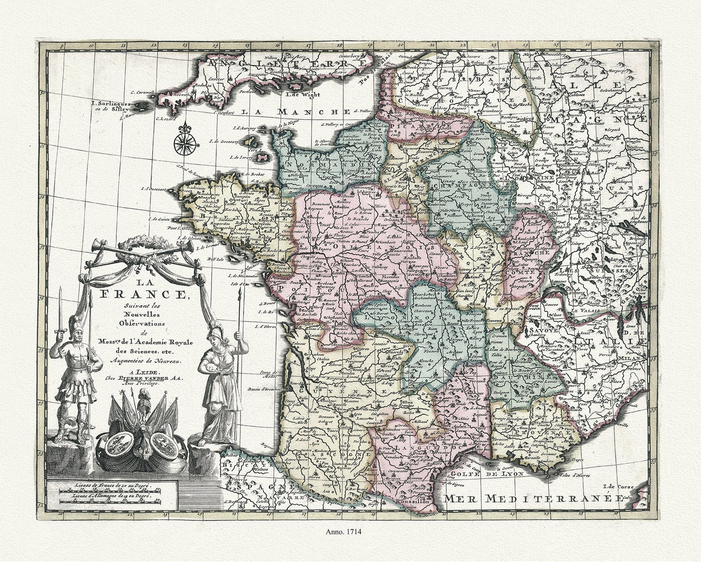 Europe: La France, 1714 van der Aa auth. - The Map Chest