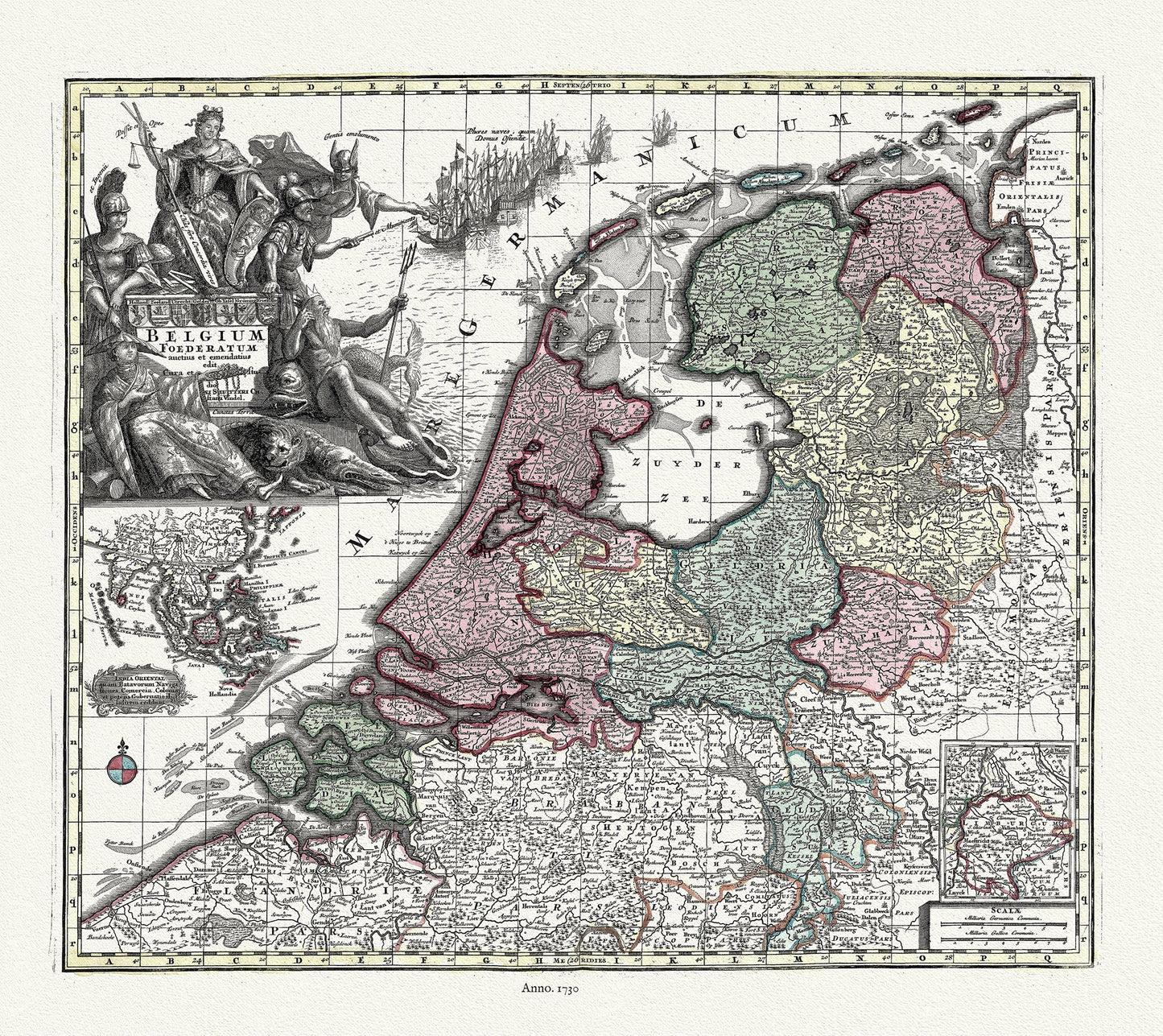 Europe: Low Countries: Belgium: Foederatum, 1730, Seutter auth. - The Map Chest