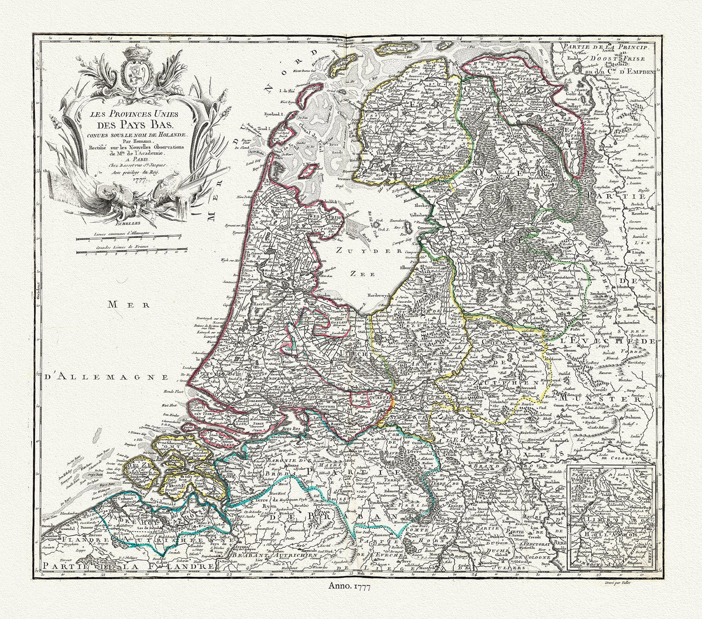 Europe: Low Countries: Les Provinces Unis des Pays Bas, 1777, Homann Auth. - The Map Chest