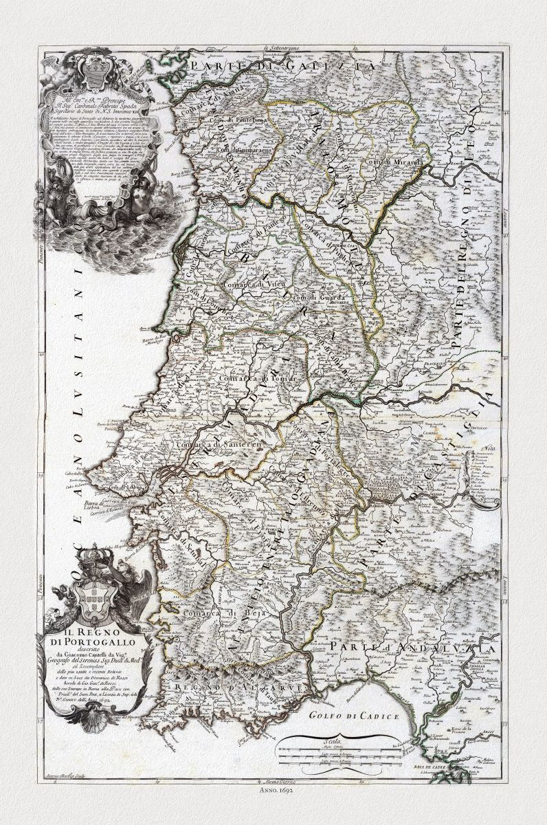 Europe: Spain & Portugal: Rossi, Il Regno di Portogallo, Portugal, 1692 - The Map Chest
