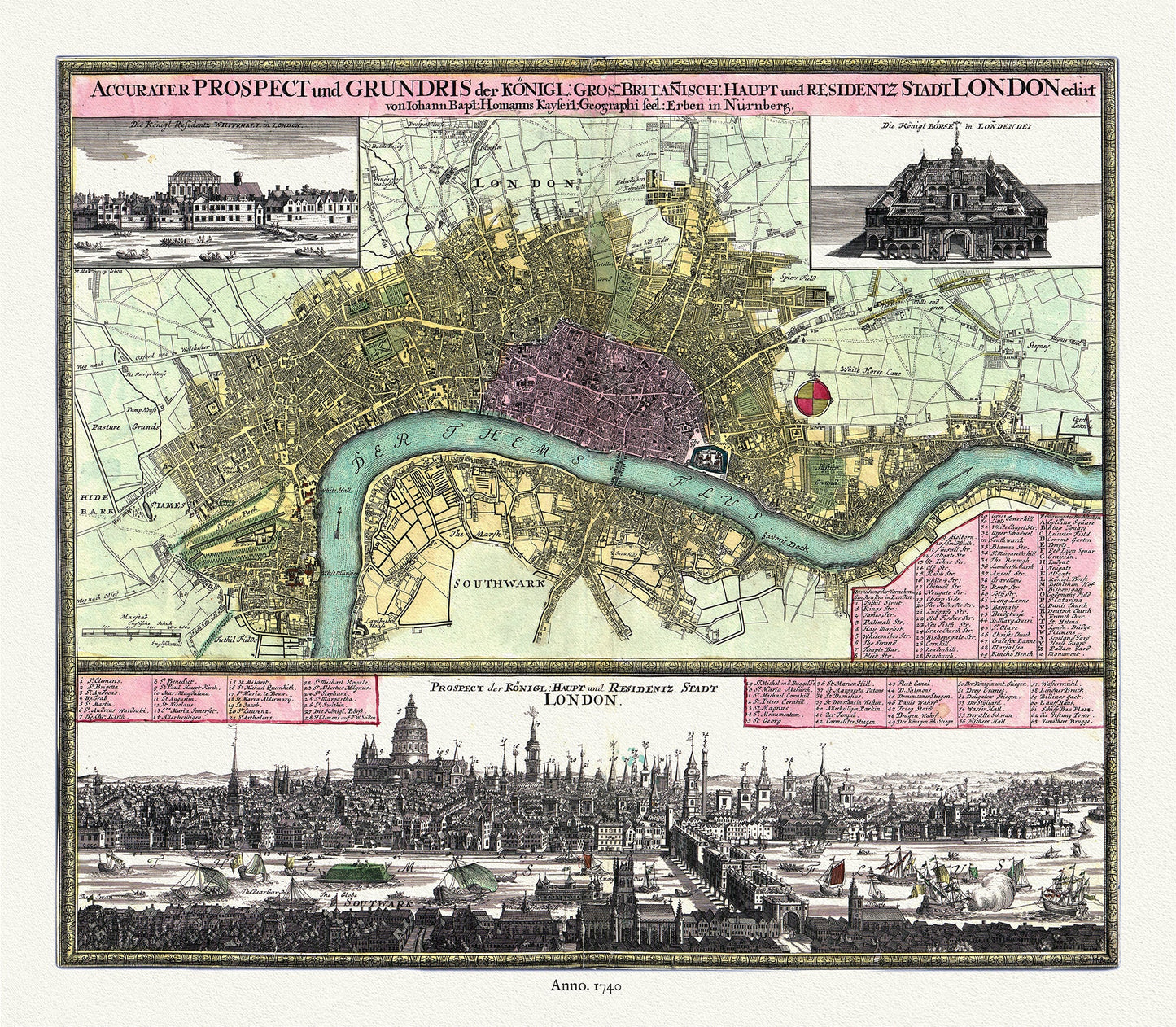 Europe: United Kingdom: England: City of London: 1740, Homann auth. - The Map Chest