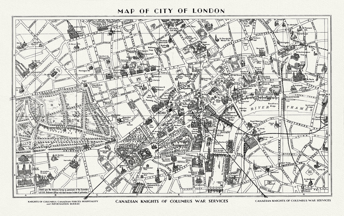 Europe: United Kingdom: England: City of London: London, Canadian Knights of Columbus War Services - The Map Chest