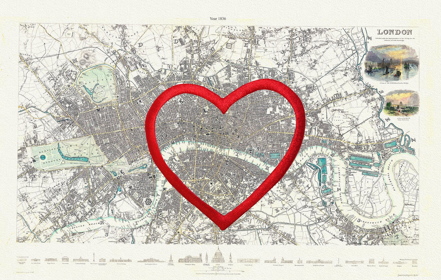 Europe: United Kingdom: England: City of London: Year 1836 - The Map Chest