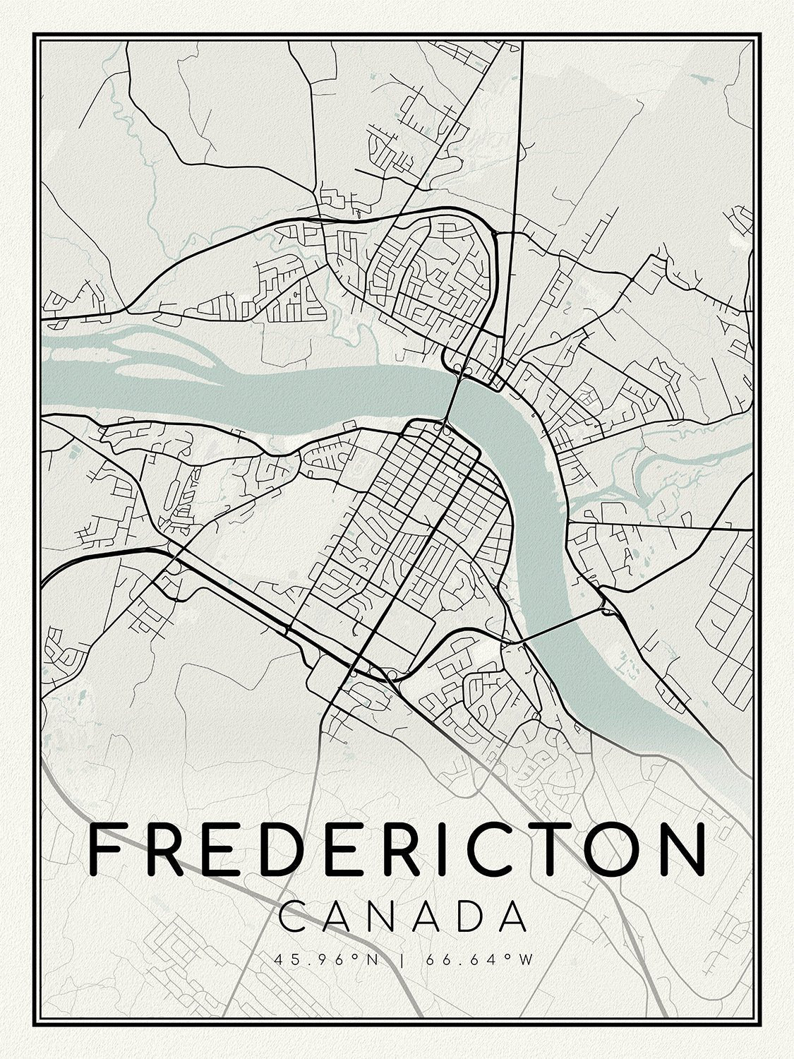 Fredericton, A Modern Map - The Map Chest