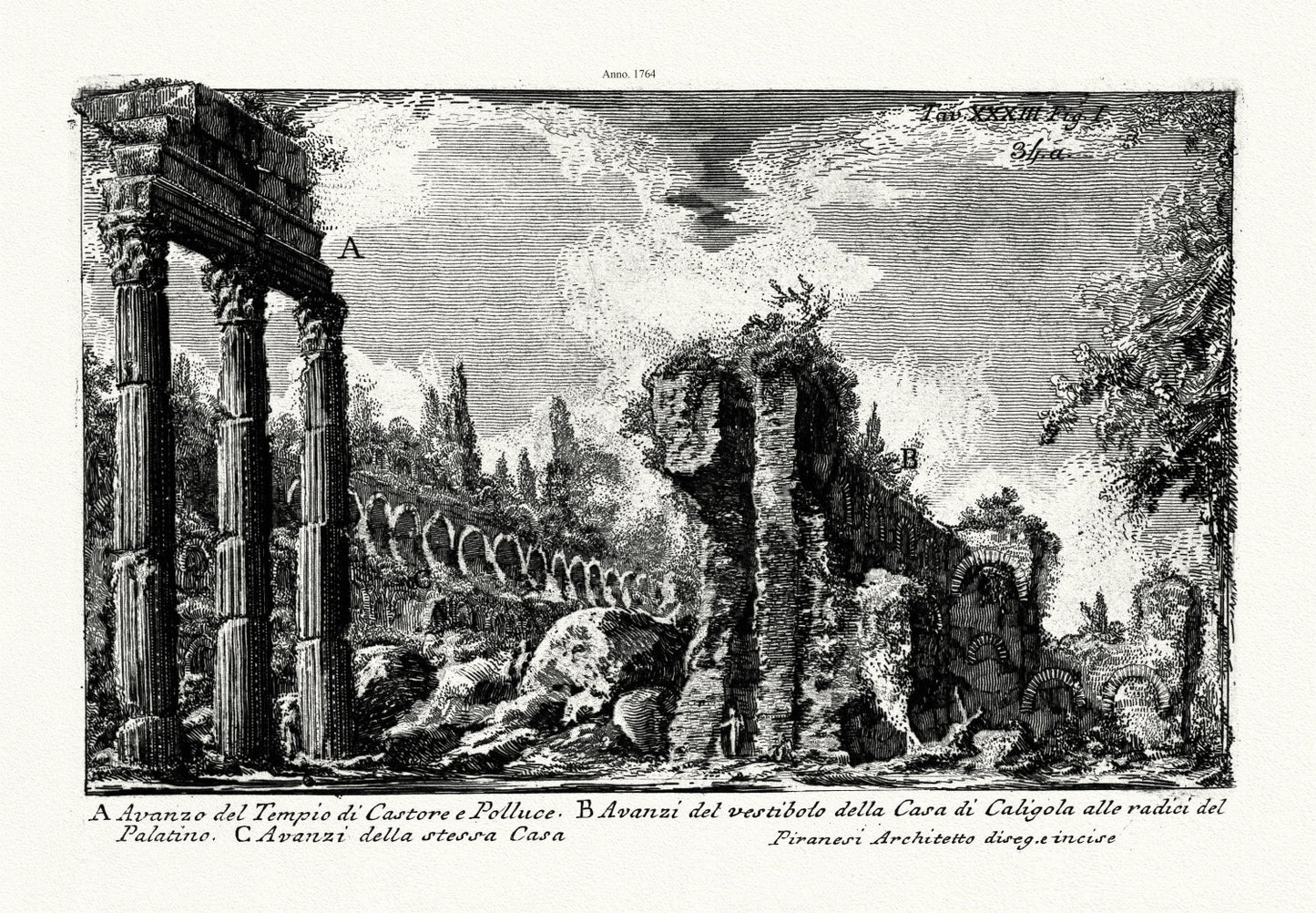 Giovanni Battista Piranesi, Views of Rome, Temple Of Castor And Pollux, Rome, 1756Giovanni Battista Piranesi, Views of Rome, Temple Of Castor And Pollux, Rome, 1756 - The Map Chest