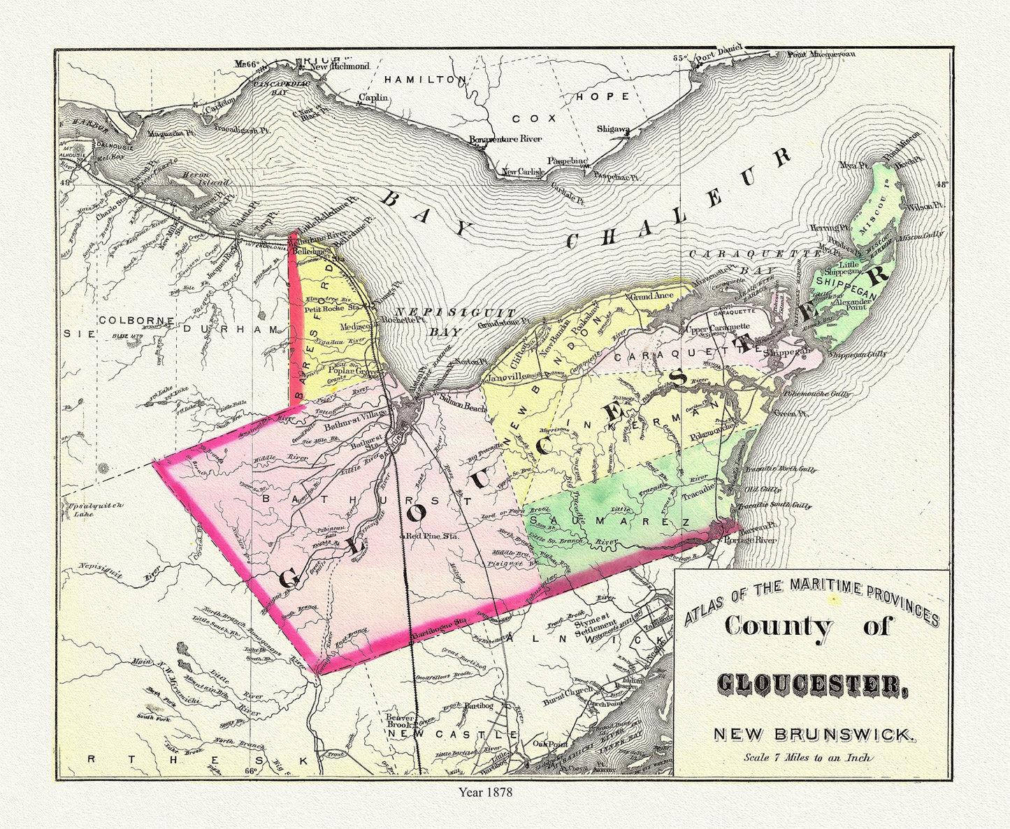 Gloucester County, New Brunswick, 1878 - The Map Chest