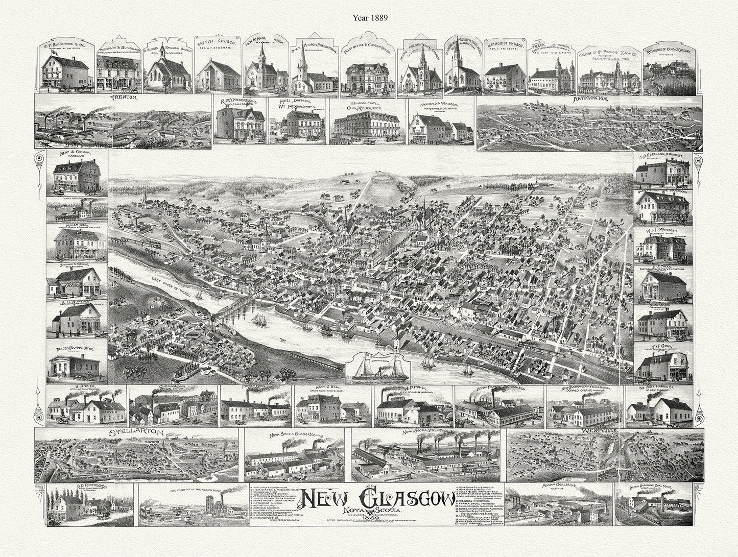 New Glasgow, Cape Breton, Nova Scotia, 1889 - The Map Chest