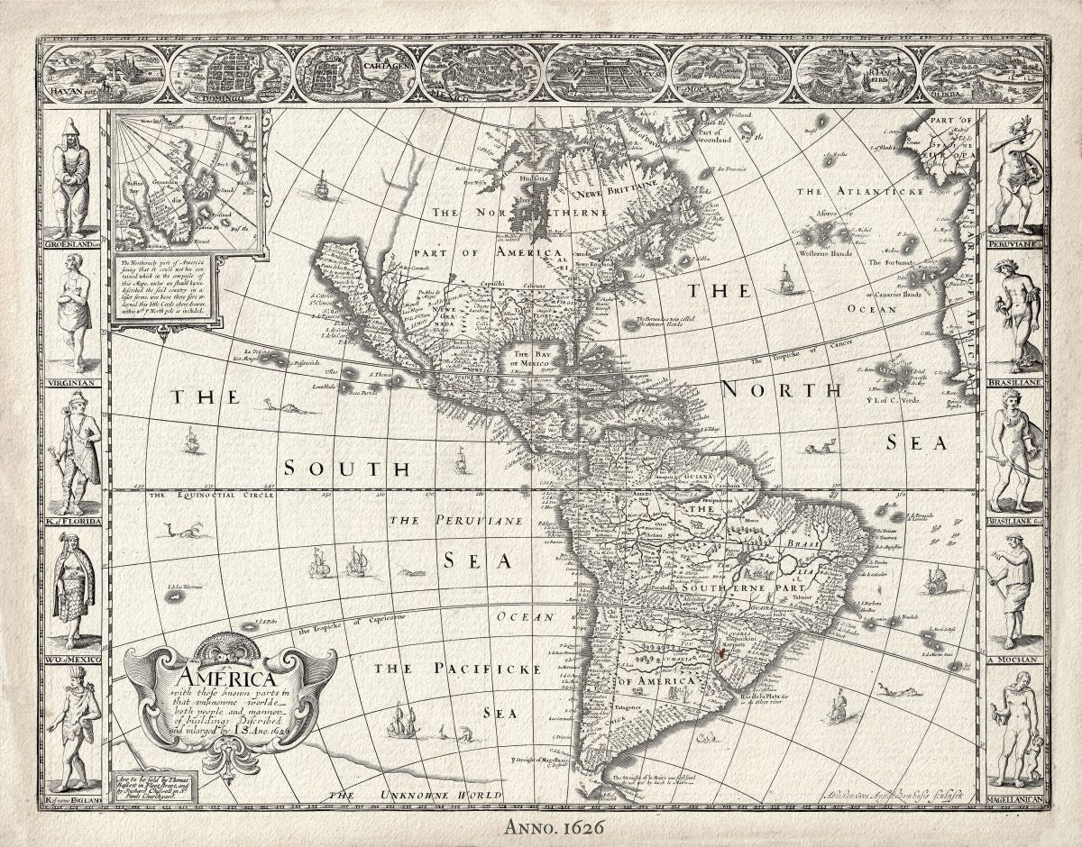 North America: Speed, North America, 1626 - The Map Chest