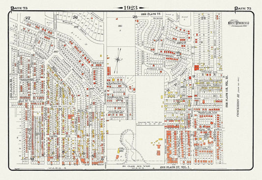 Plate 73, Toronto Uptown West, Wychwood North, 1923, Map on heavy cotton canvas, 18x27in. approx. - The Map Chest