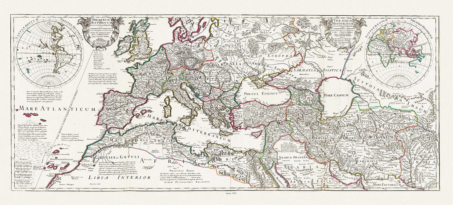 Roman Empire: Delisle (Guillaume de,1675 - 1726), Theatrum historicum ad annum Christi quadringentesimu. in quo tum Imperii Romani tu, 1705 - The Map Chest
