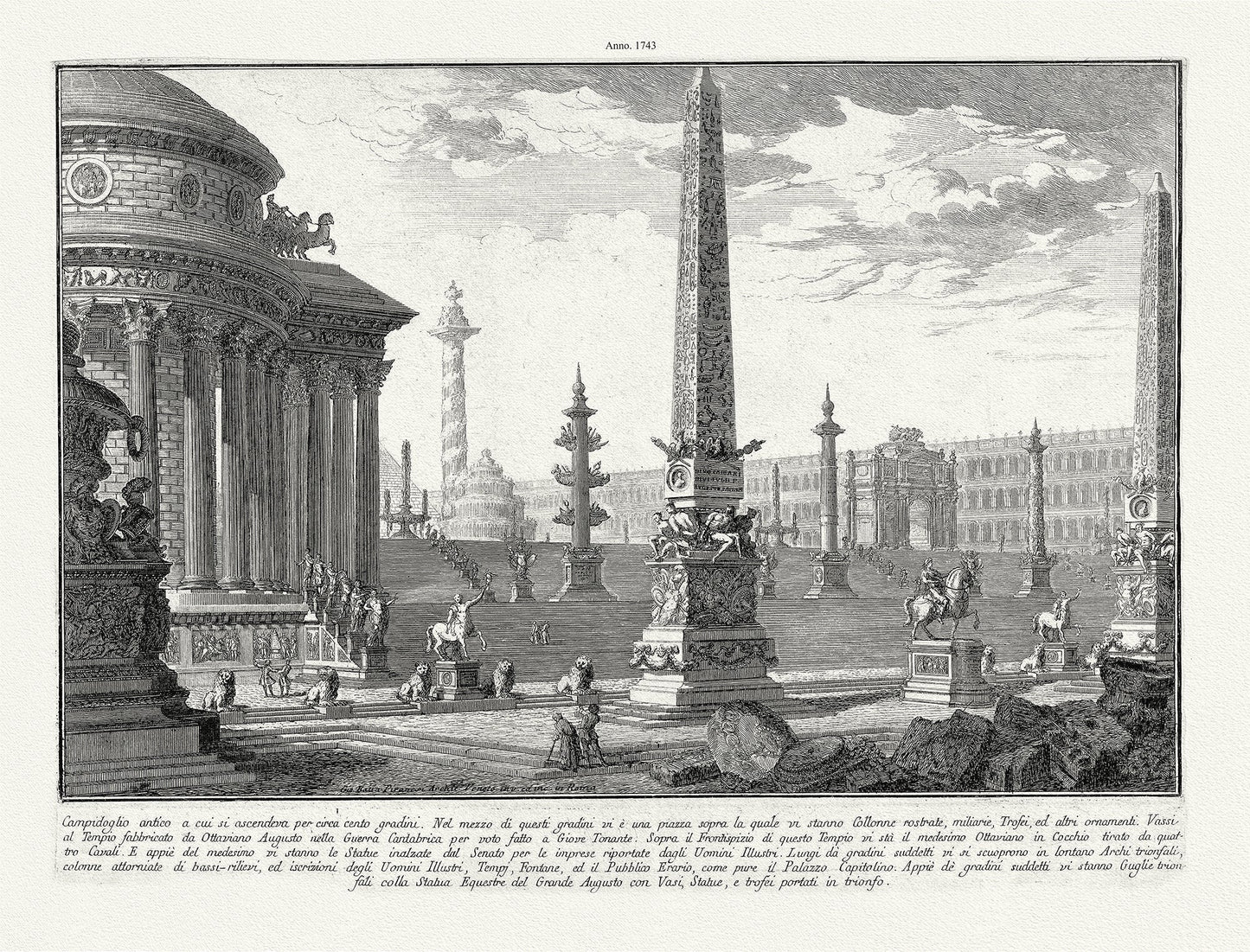 Roman Empire: Giovanni Battista Piranesi, Campidoglio antico a cui si ascendeva per circa cento gradini,1743 - The Map Chest