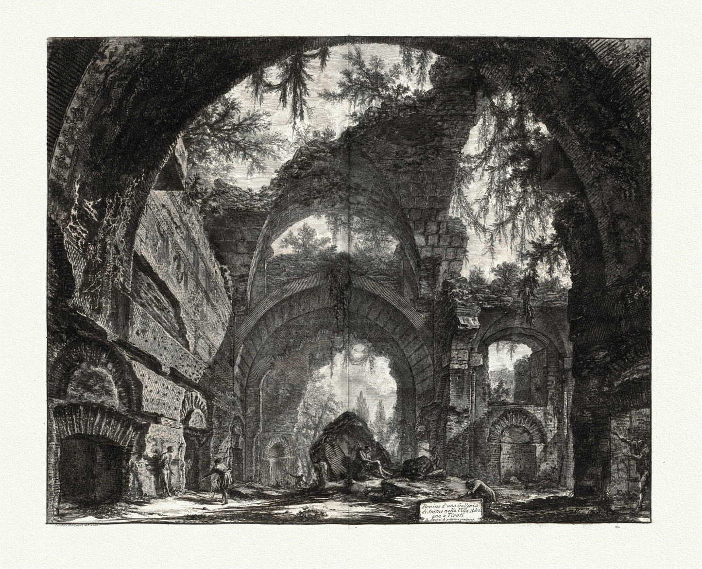 Roman Empire: Giovanni Battista Piranesi, Ruins of a Sculpture Gallery at Hadrian's Villa at Tivoli, c. 1760 - The Map Chest