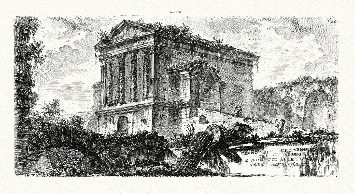 Roman Empire: Giovanni Battista Piranesi, Tempio di Clitumno tra Foligno e Spoletti, 1748 - The Map Chest