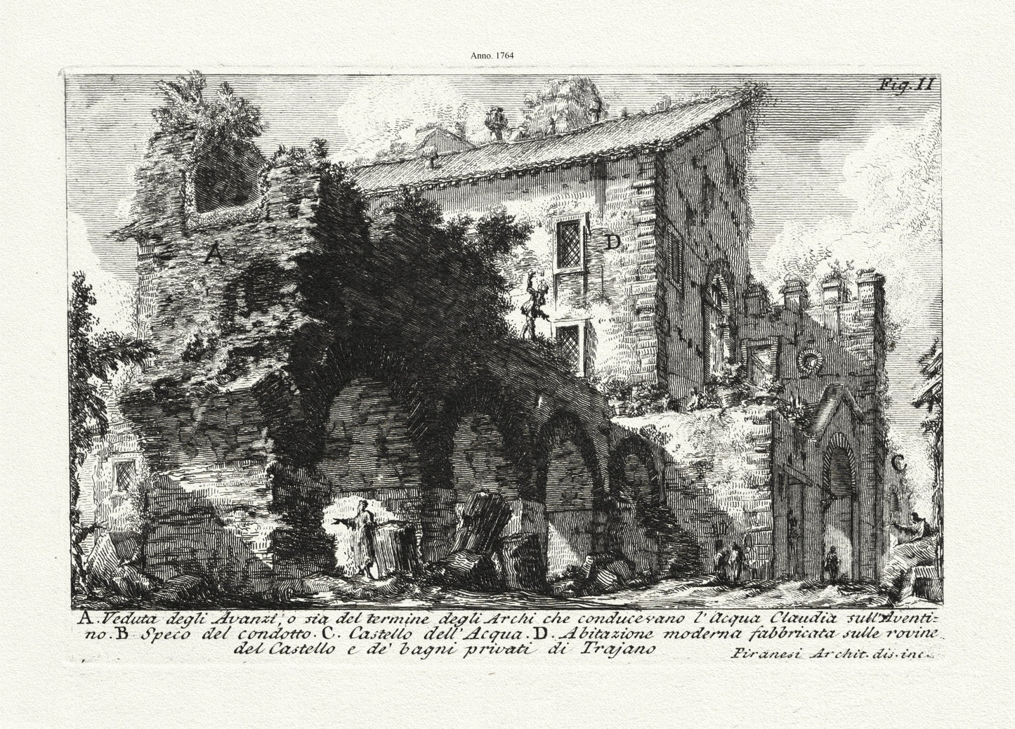 Roman Empire: Giovanni Battista Piranesi, Veduta degli Avanzi, o sia del termine degli Archi che conducevano l'Acqua, 1764 - The Map Chest
