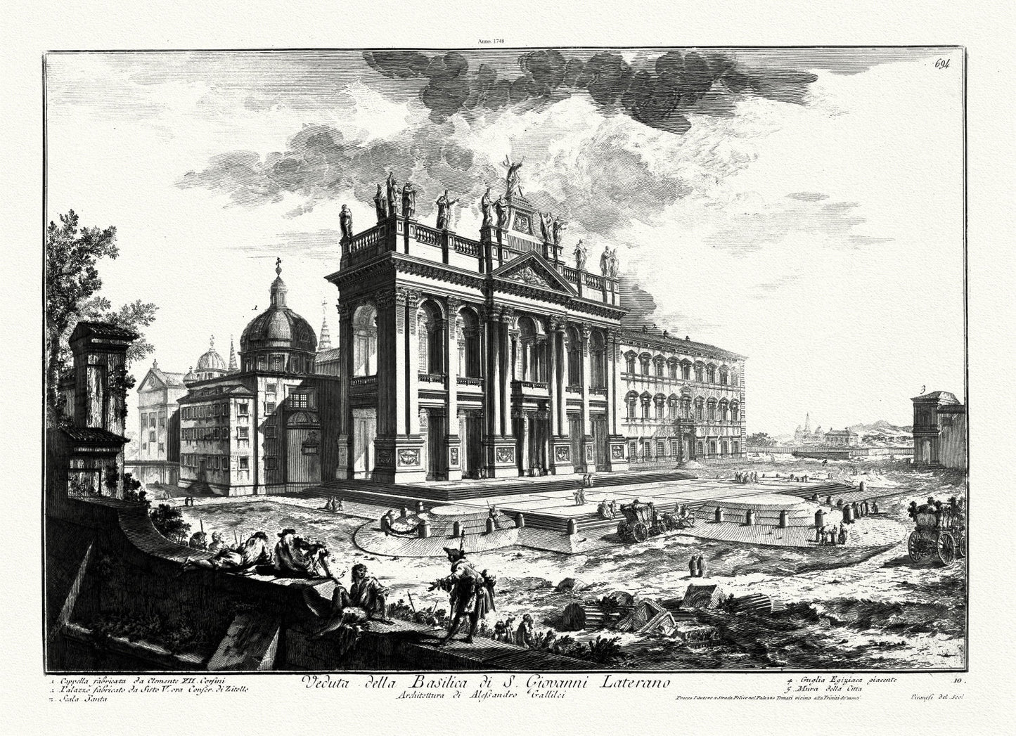 Roman Empire: Giovanni Battista Piranesi, Veduta Della Basilica di S. Giovanni Laterano, 1748 - The Map Chest