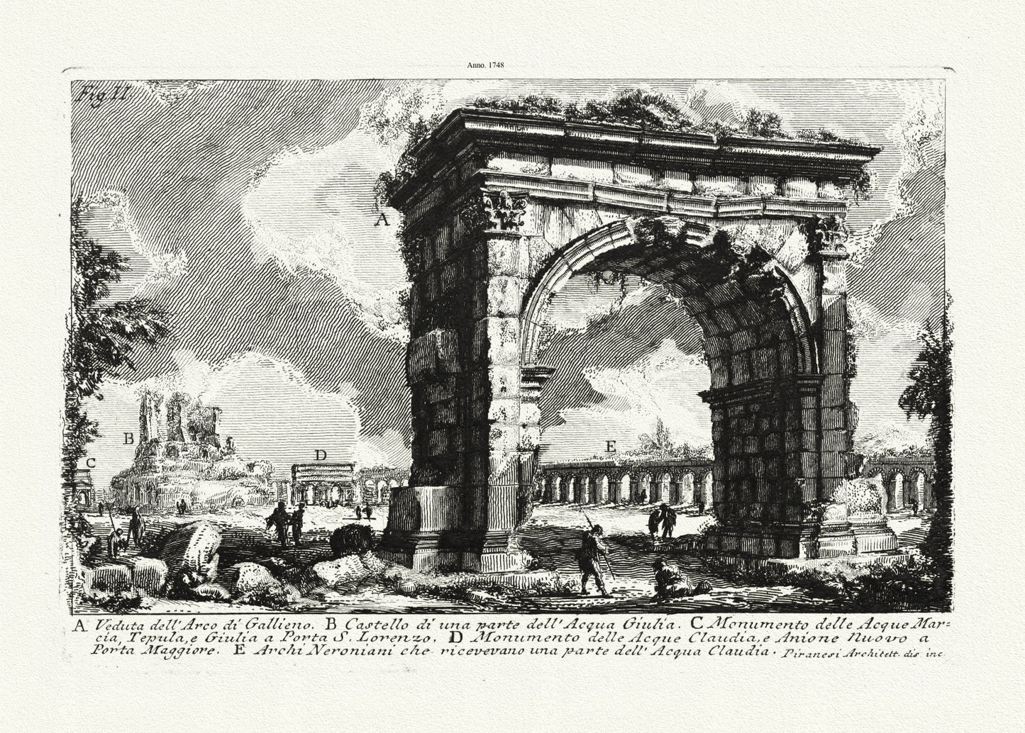Roman Empire: Giovanni Battista Piranesi, Veduta dell'Arco di Gallieno, 1748 Ver. II - The Map Chest